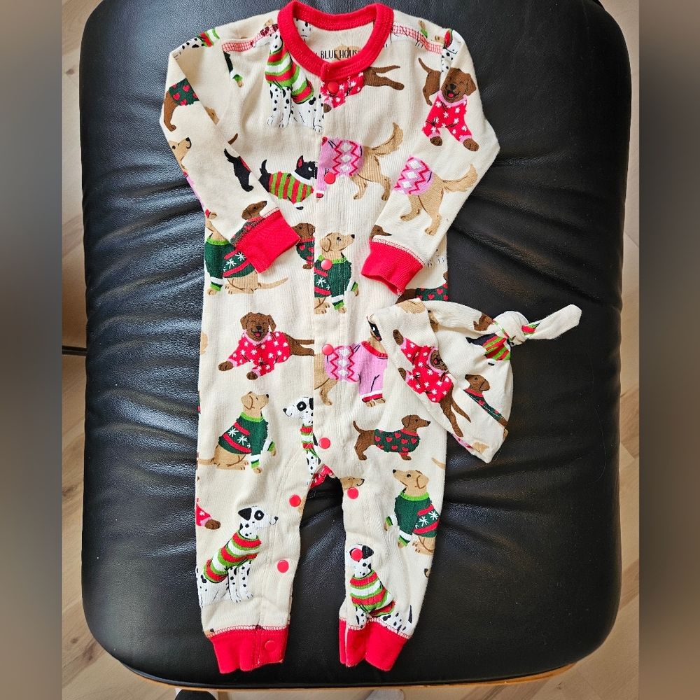 Dog Print Kids One Piece Pajama Set